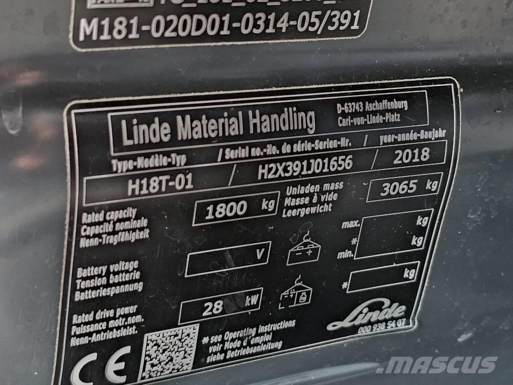 Linde H18T-01 LPGフォークリフト