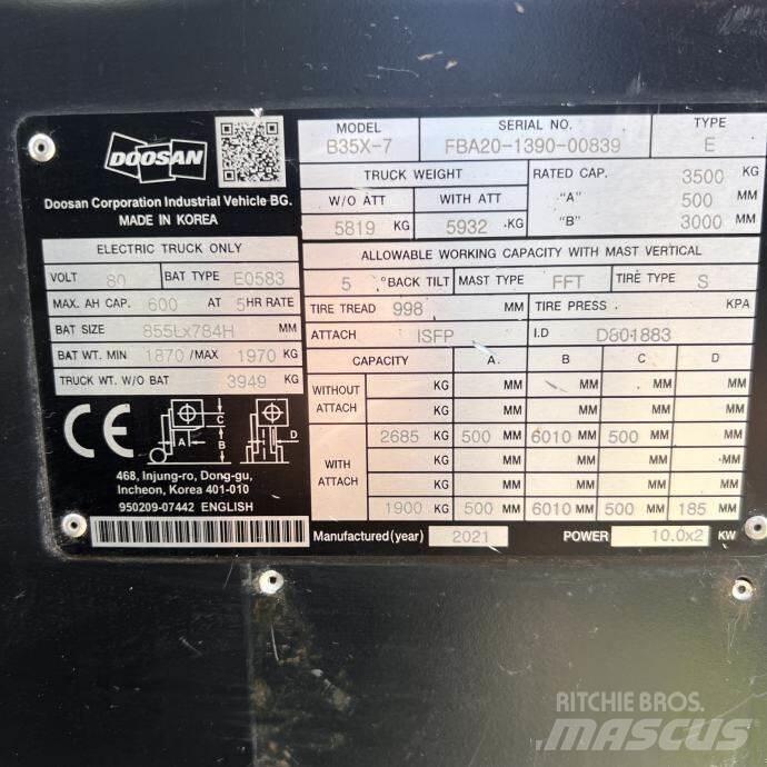 Doosan B35X-7 フォークリフト - その他