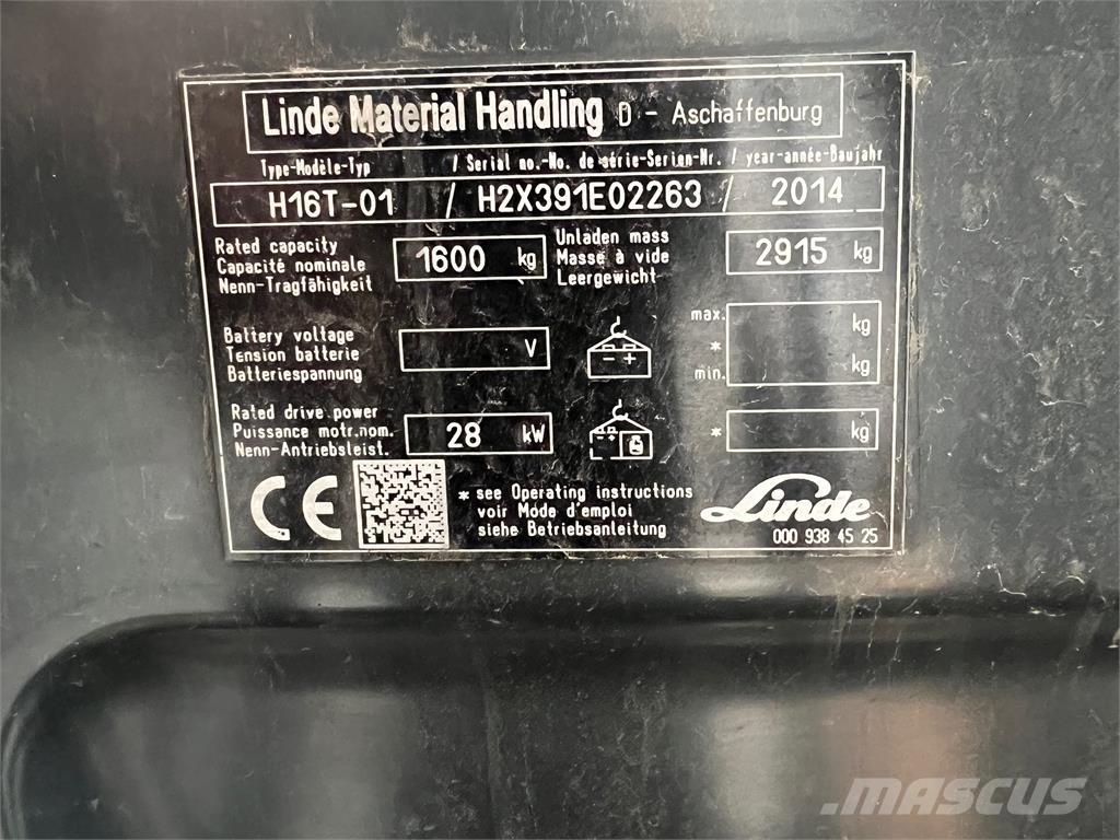 Linde H16T LPGフォークリフト