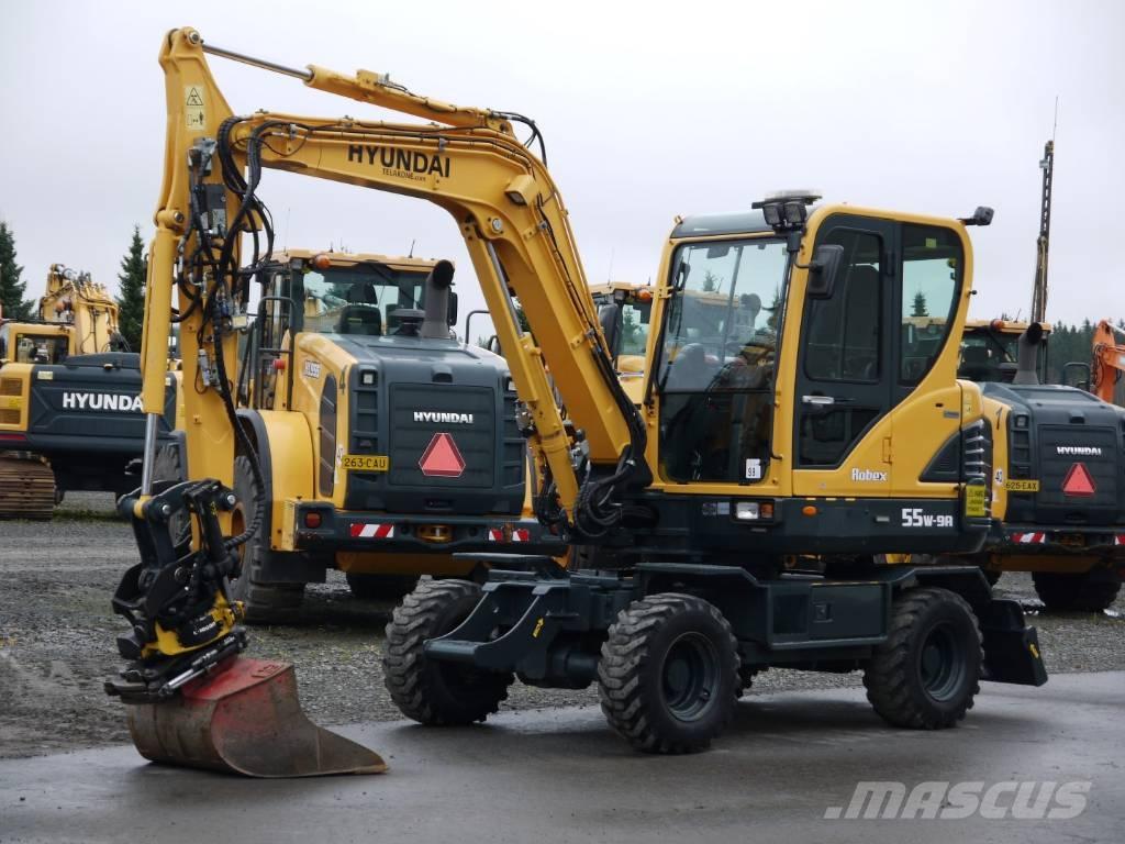 Hyundai R 55W-9A ホイール式油圧ショベル（パワーショベル・ユンボ・バックホー）