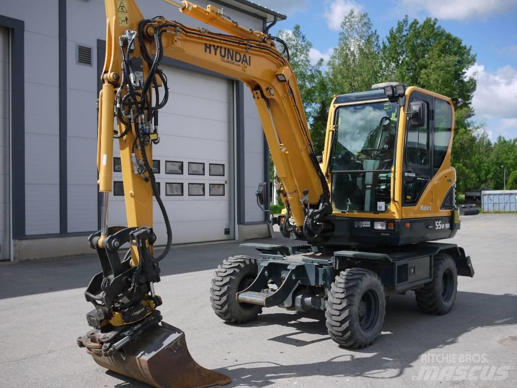 Hyundai R 55W-9A ホイール式油圧ショベル（パワーショベル・ユンボ・バックホー）