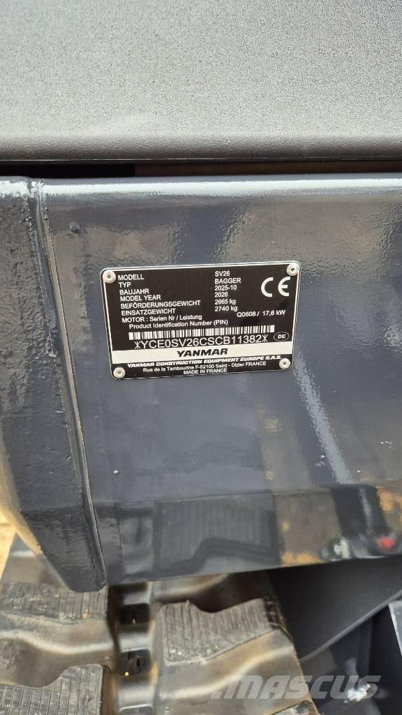 Yanmar SV26 Advance ミニ油圧ショベル 7t以下（ミニユンボ・ミニディガー）