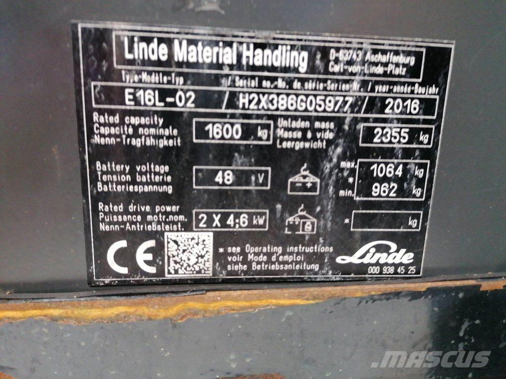 Linde E16L-02 バッテリーフォークリフト
