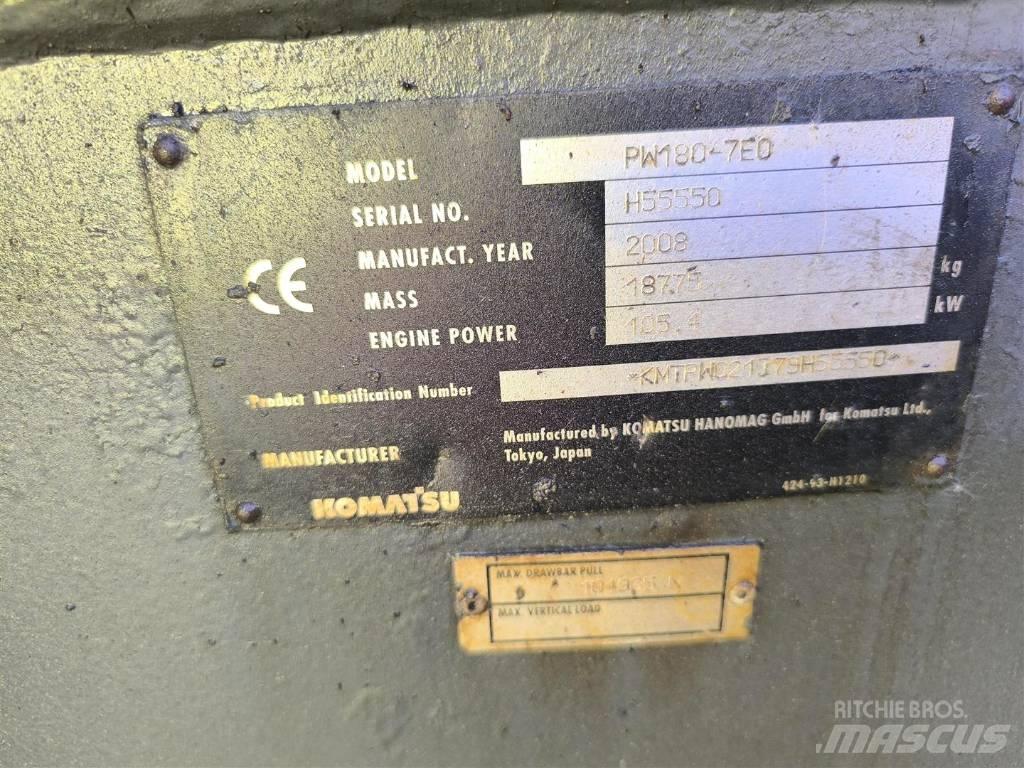 Komatsu PW 180-7 ホイール式油圧ショベル（パワーショベル・ユンボ・バックホー）