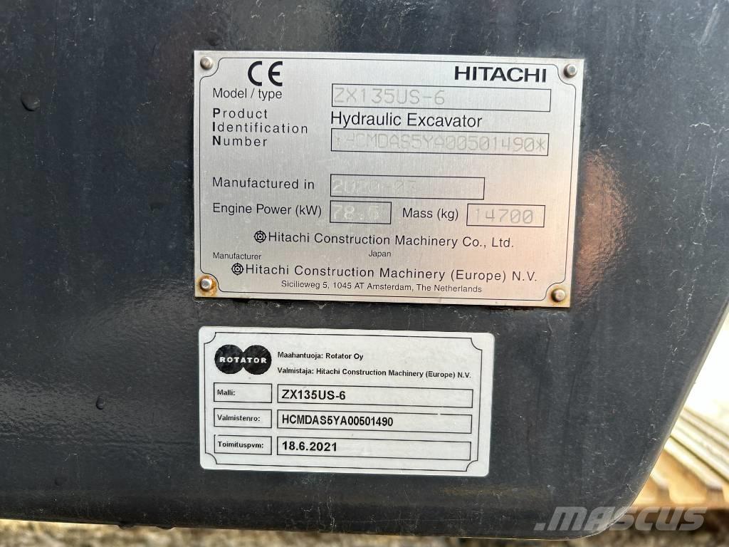 Hitachi ZX 135 US-6 大型油圧ショベル12t以上（パワーショベル・ユンボ）