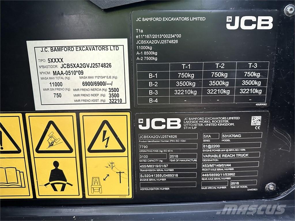 JCB 531-70 Agri 農業用テレハンドラー