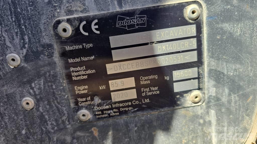 Doosan DX140LCR-5 大型油圧ショベル12t以上（パワーショベル・ユンボ）