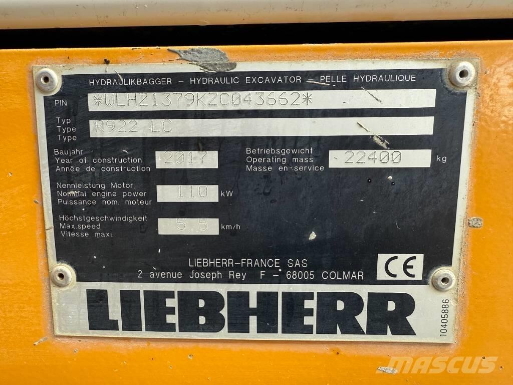 Liebherr R 922 LC 大型油圧ショベル12t以上（パワーショベル・ユンボ）