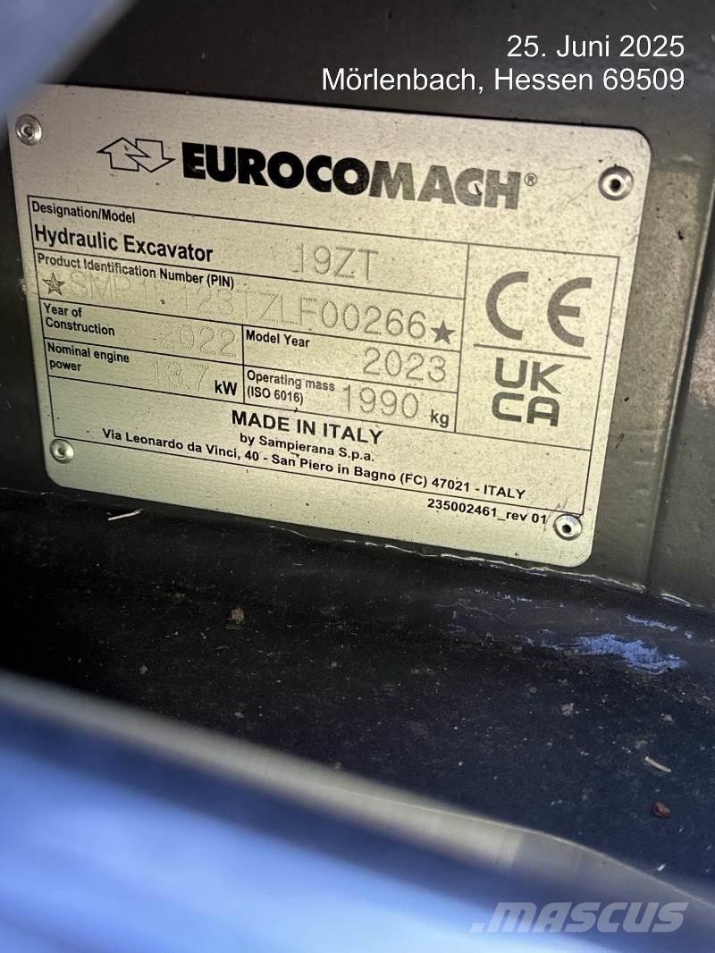Eurocomach 19ZT ミニ油圧ショベル 7t以下（ミニユンボ・ミニディガー）