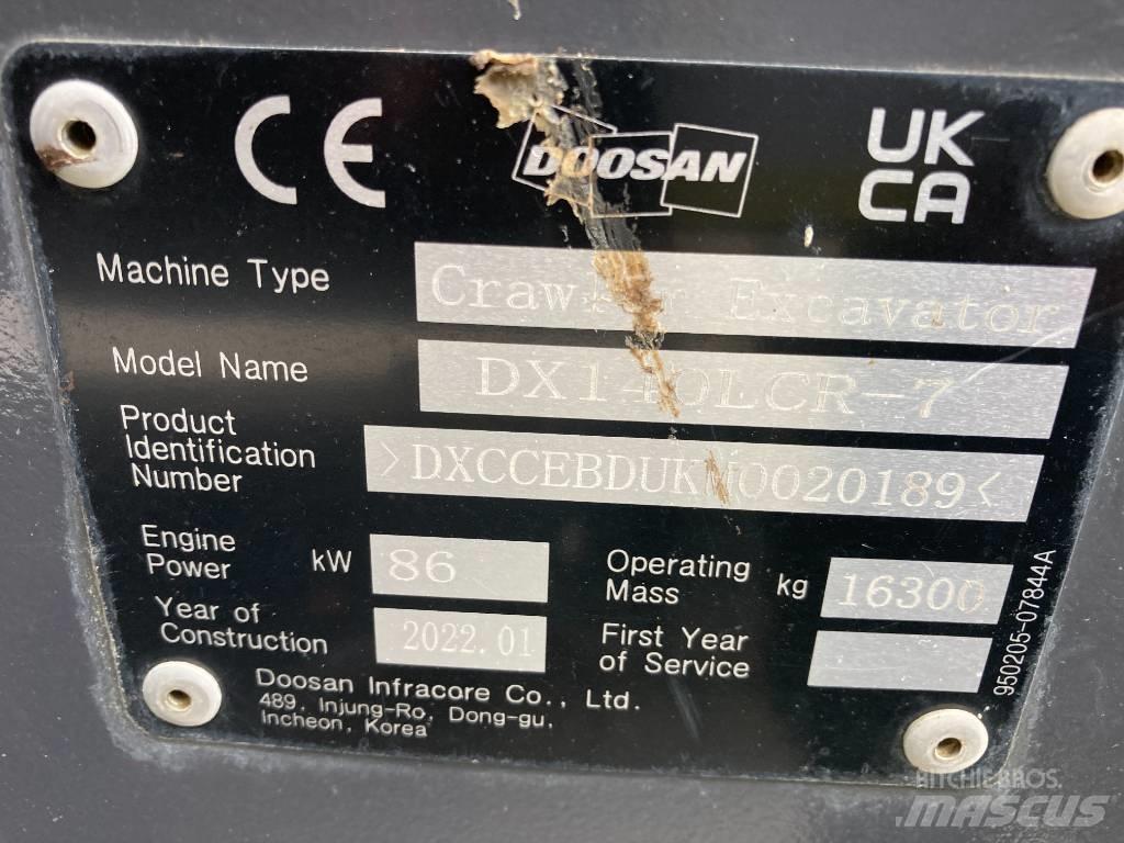 Doosan DX 140 LCR-7 大型油圧ショベル12t以上（パワーショベル・ユンボ）