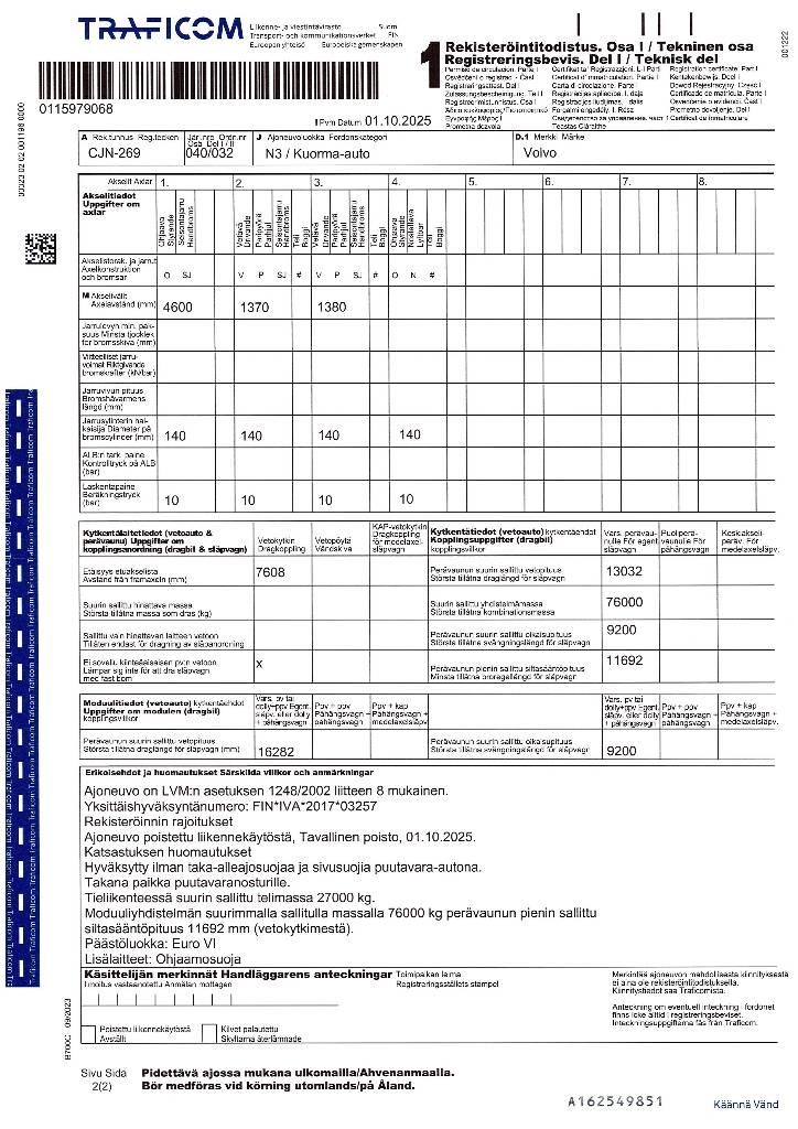 Volvo FH 16 750 木材トラック