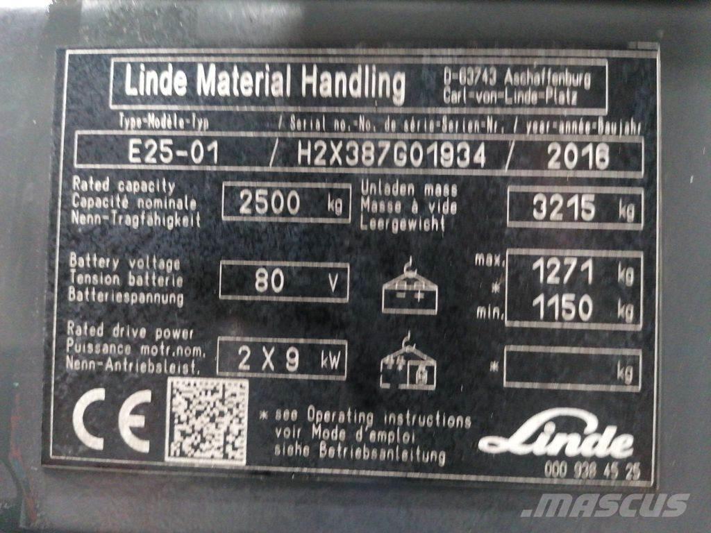 Linde E25-01 バッテリーフォークリフト