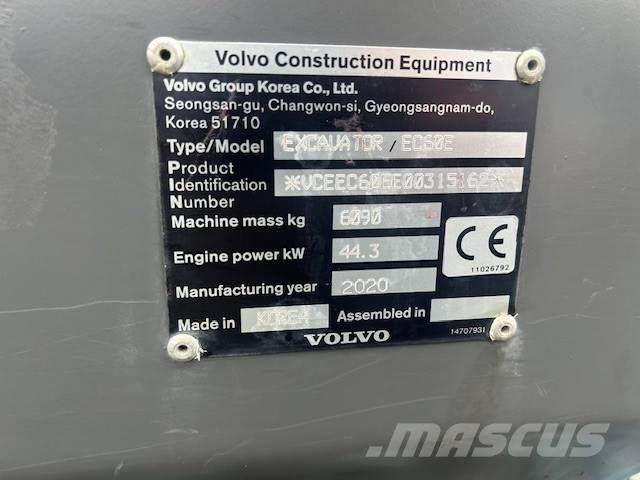 Volvo EC 60 E ミニ油圧ショベル 7t以下（ミニユンボ・ミニディガー）