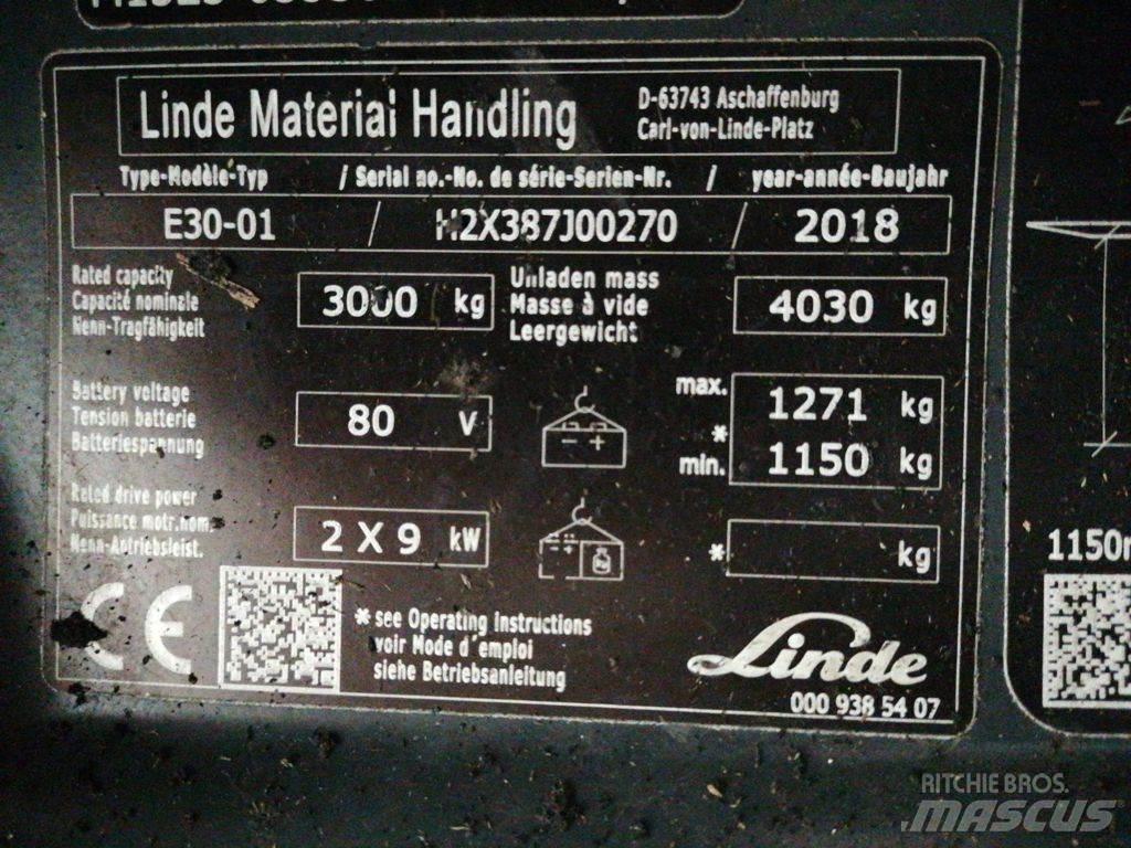 Linde E30-01 バッテリーフォークリフト