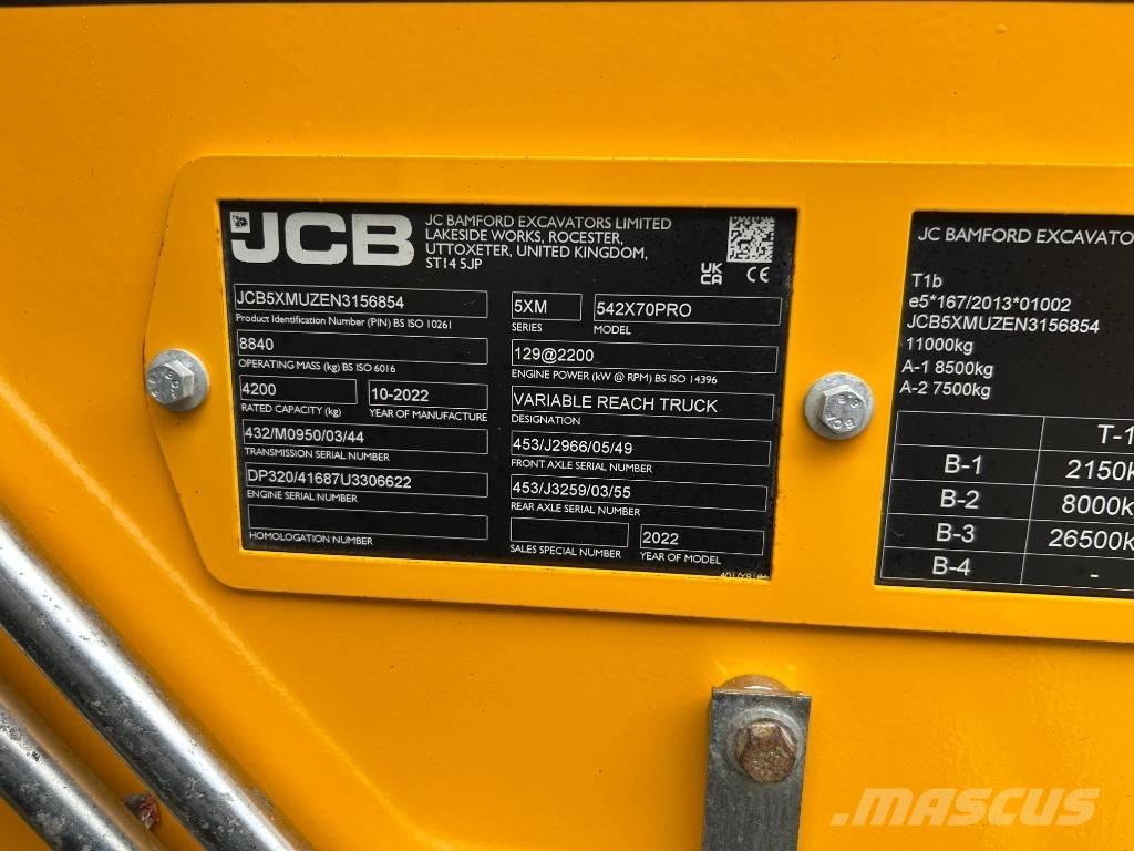 JCB 542-70 Agri Pro 農業用テレハンドラー