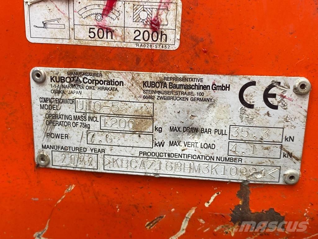 Kubota u10-5 ミニ油圧ショベル 7t以下（ミニユンボ・ミニディガー）