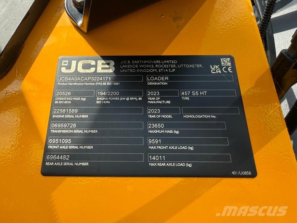 JCB 457 HT ホイールローダー・タイヤショベル
