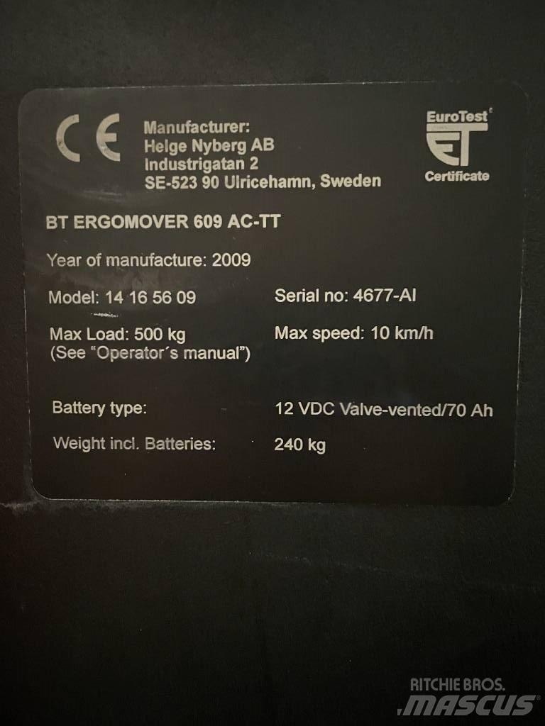 BT 609 AC TT 低型オーダーピッカー