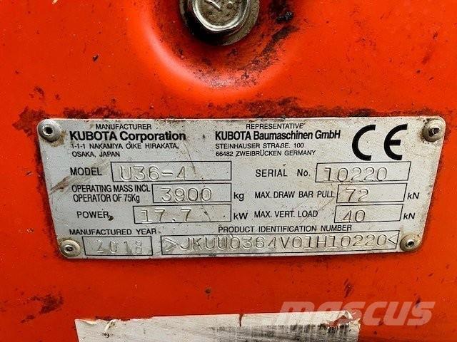 Kubota U36-4 大型油圧ショベル12t以上（パワーショベル・ユンボ）