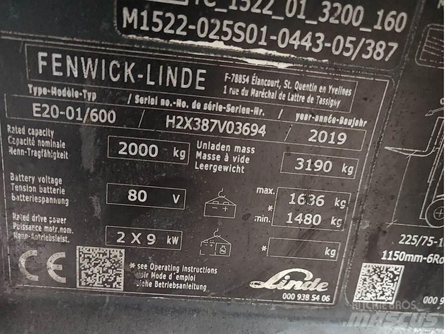 Linde E20-01/600 バッテリーフォークリフト
