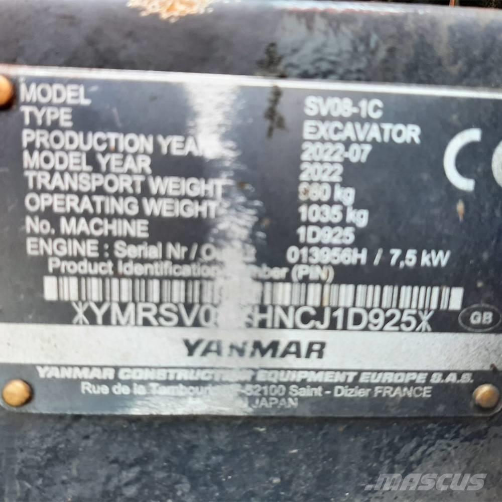 Yanmar SV 08 ミニ油圧ショベル 7t以下（ミニユンボ・ミニディガー）