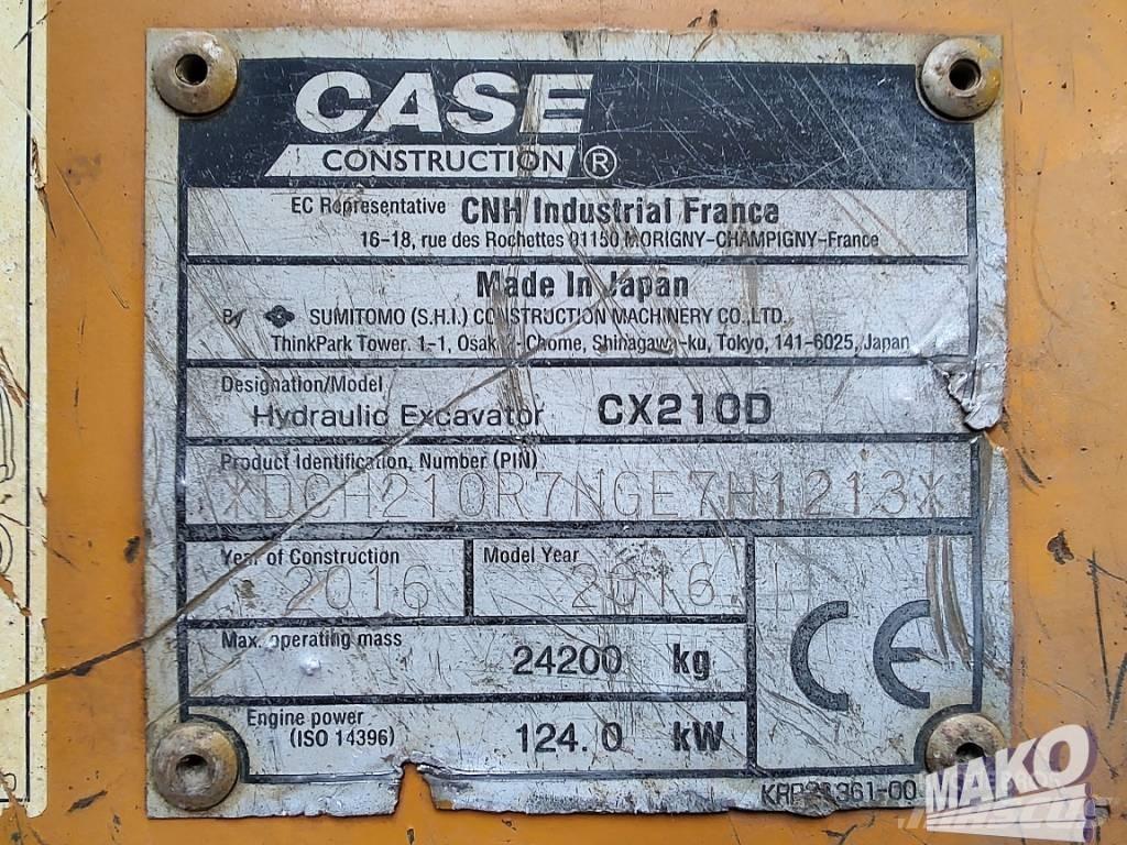 CASE CX 210 D 大型油圧ショベル12t以上（パワーショベル・ユンボ）