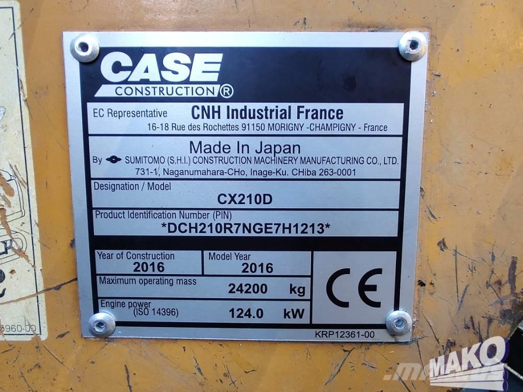 CASE CX 210 D 大型油圧ショベル12t以上（パワーショベル・ユンボ）