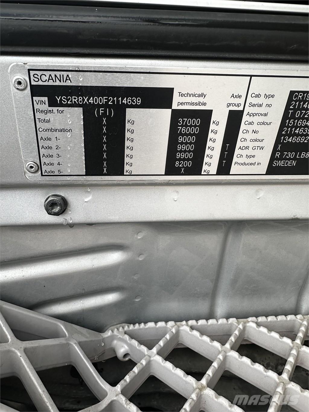 Scania R 730 ボックスボディー、ウイング、箱車