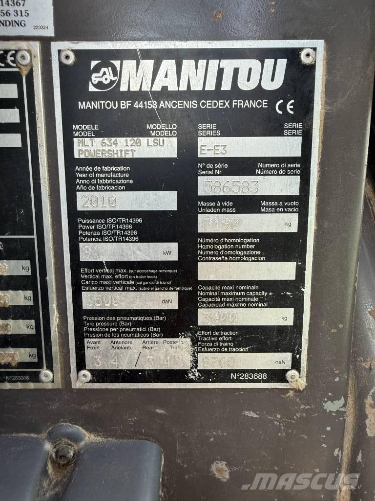 Manitou MLT 634-120 テレスコーピックハンドラー