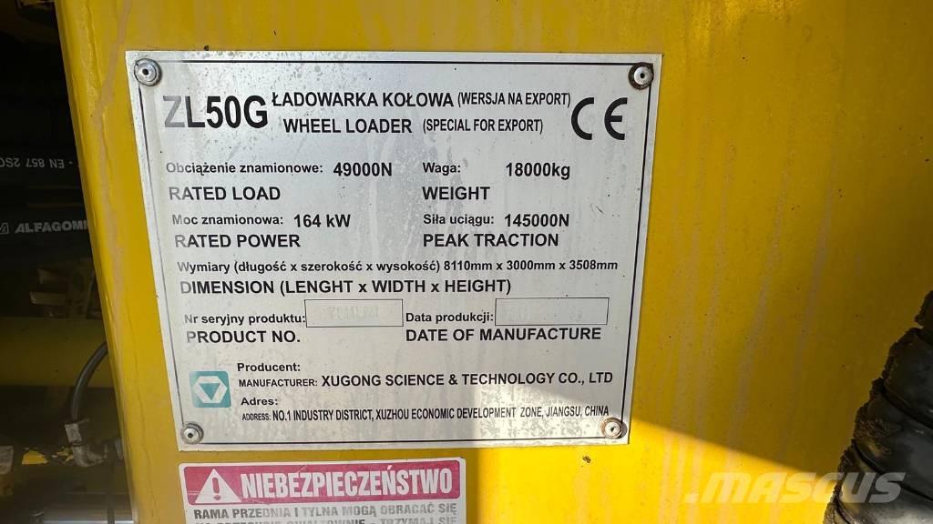 XCMG ZL 50 G ホイールローダー・タイヤショベル