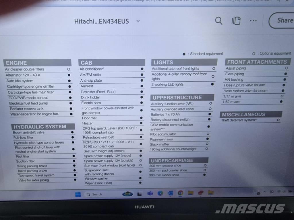 Hitachi ZX 33 U-6 ミニ油圧ショベル 7t以下（ミニユンボ・ミニディガー）