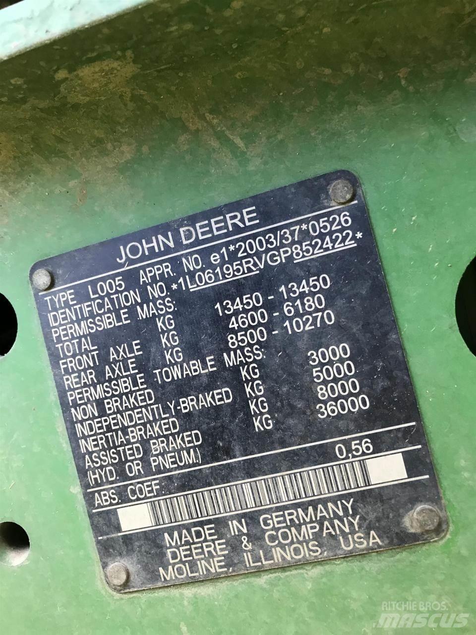 John Deere 6195R トラクター