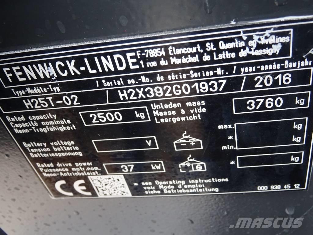 Linde H25T-02 LPGフォークリフト