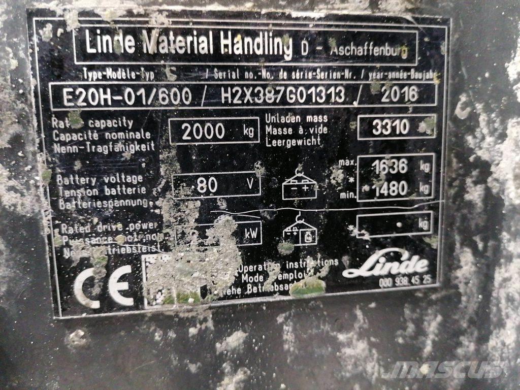 Linde E20H-01/600 バッテリーフォークリフト