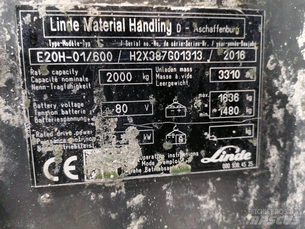 Linde E20H-01/600 バッテリーフォークリフト