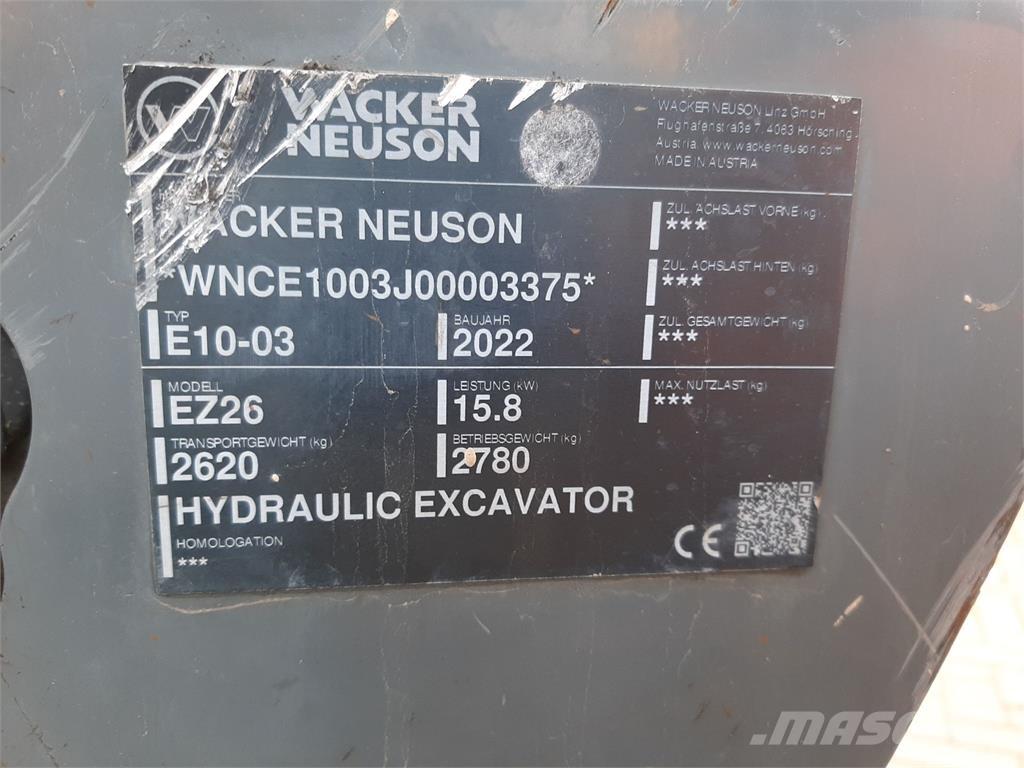 Wacker Neuson EZ26 大型油圧ショベル12t以上（パワーショベル・ユンボ）