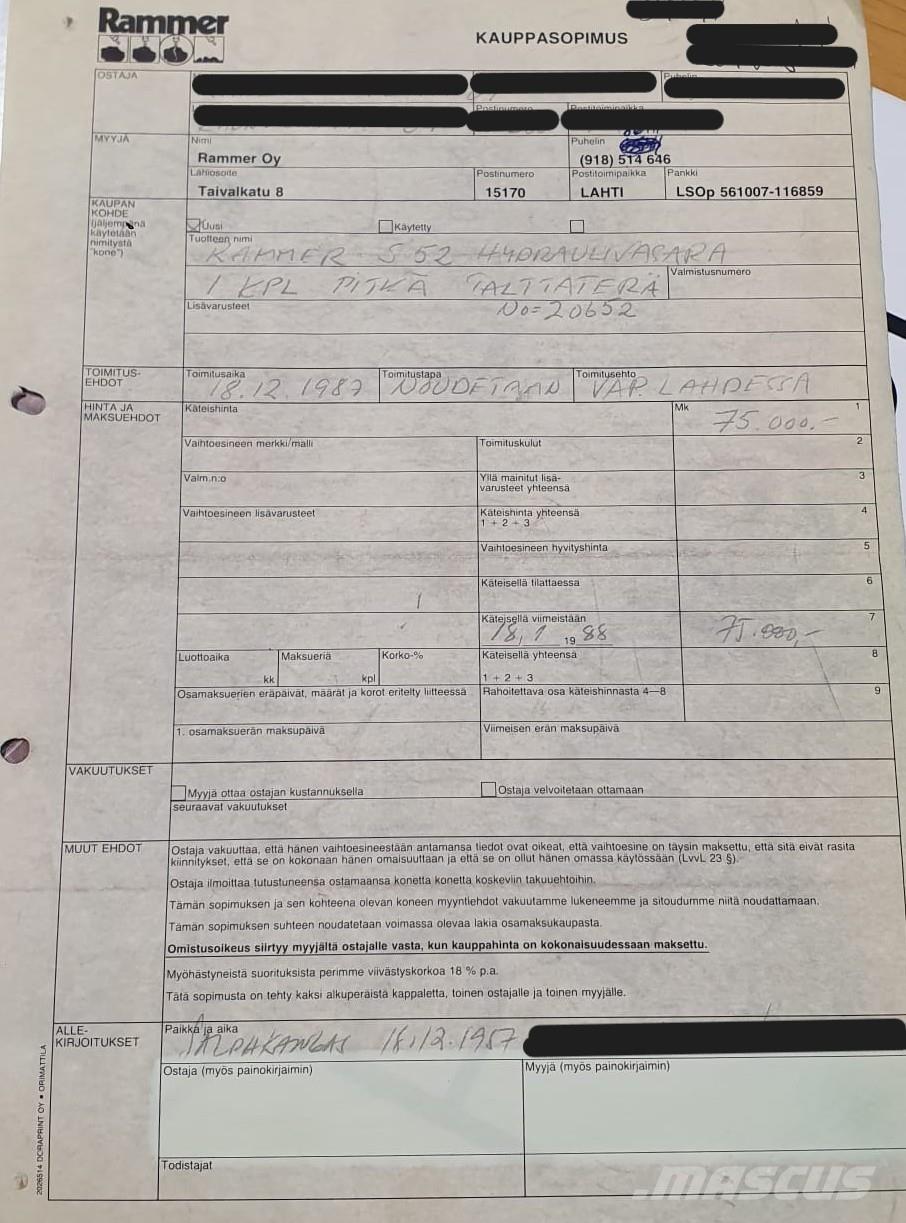 Rammer S52 ハンマー／ブレーカ