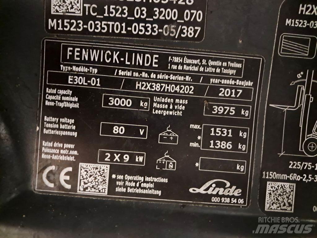 Linde E30L-01 バッテリーフォークリフト