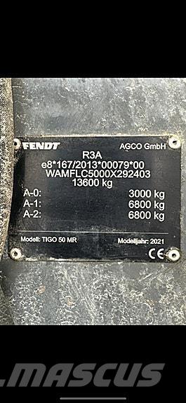Fendt Tigo 50 MR 汎用トレーラー