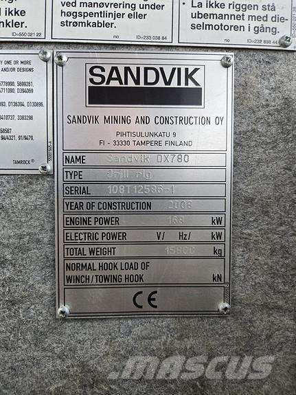 Sandvik DX780 サーフェイスドリルリグ