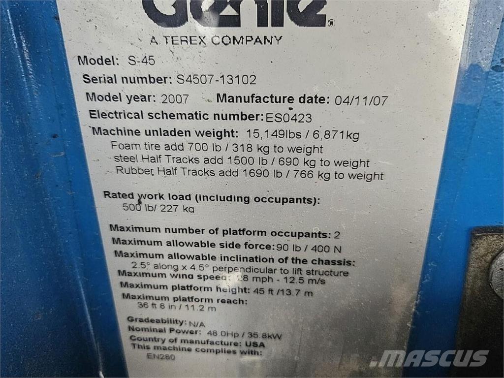 Genie S-45 ブームリフト　直伸型