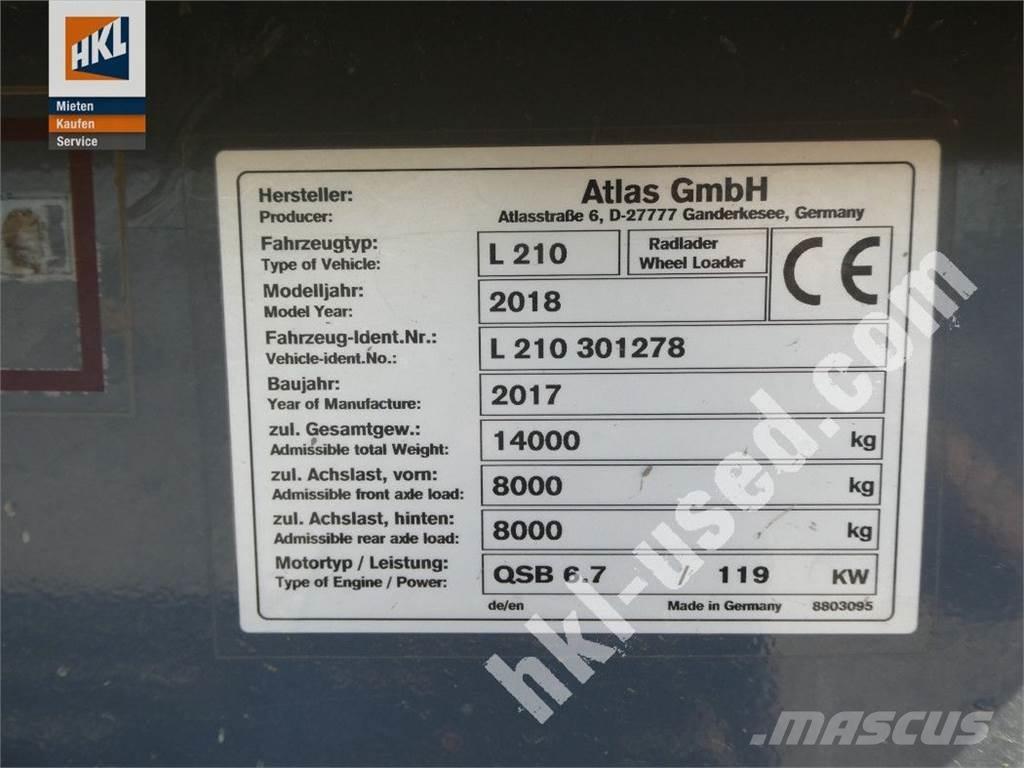 Atlas L 210 ホイールローダー・タイヤショベル