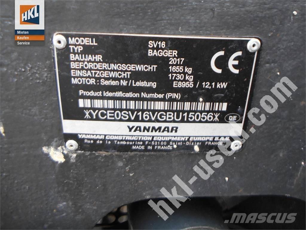 Yanmar SV 16 ミニ油圧ショベル 7t以下（ミニユンボ・ミニディガー）