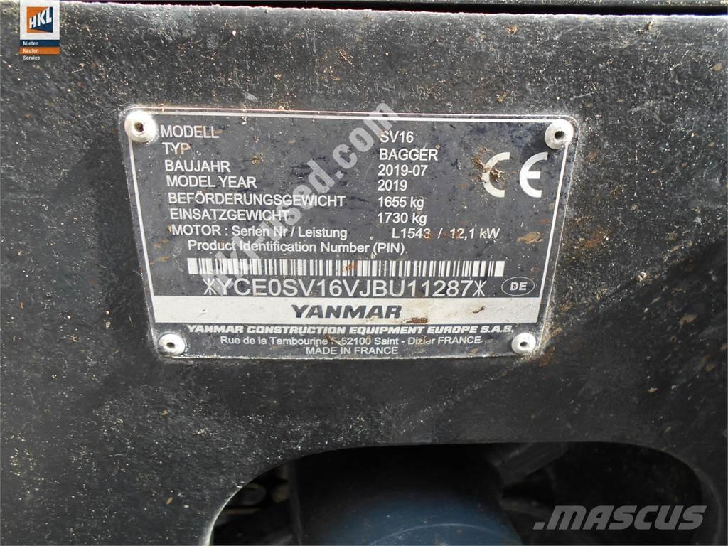 Yanmar SV 16 ミニ油圧ショベル 7t以下（ミニユンボ・ミニディガー）