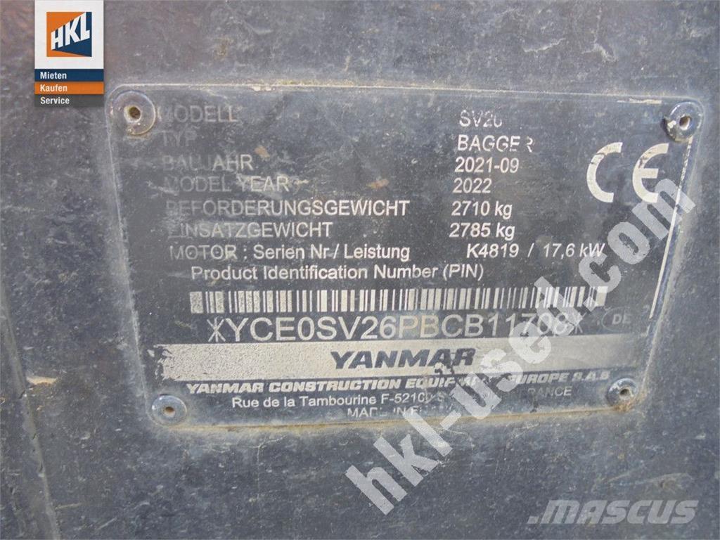 Yanmar SV 26 ミニ油圧ショベル 7t以下（ミニユンボ・ミニディガー）