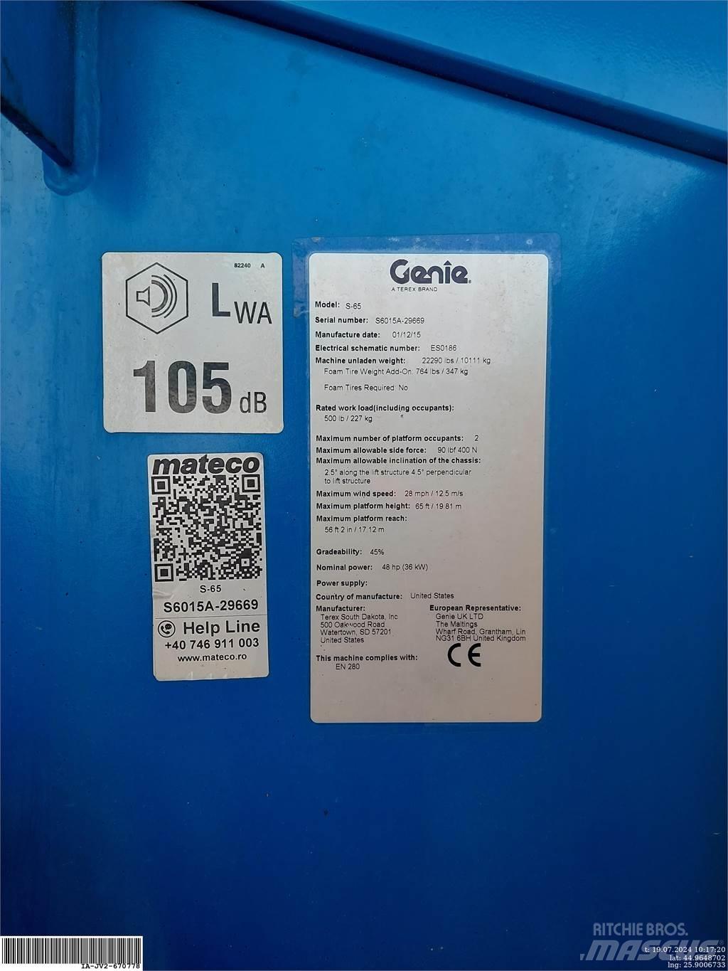 Genie S-65 ブームリフト　直伸型