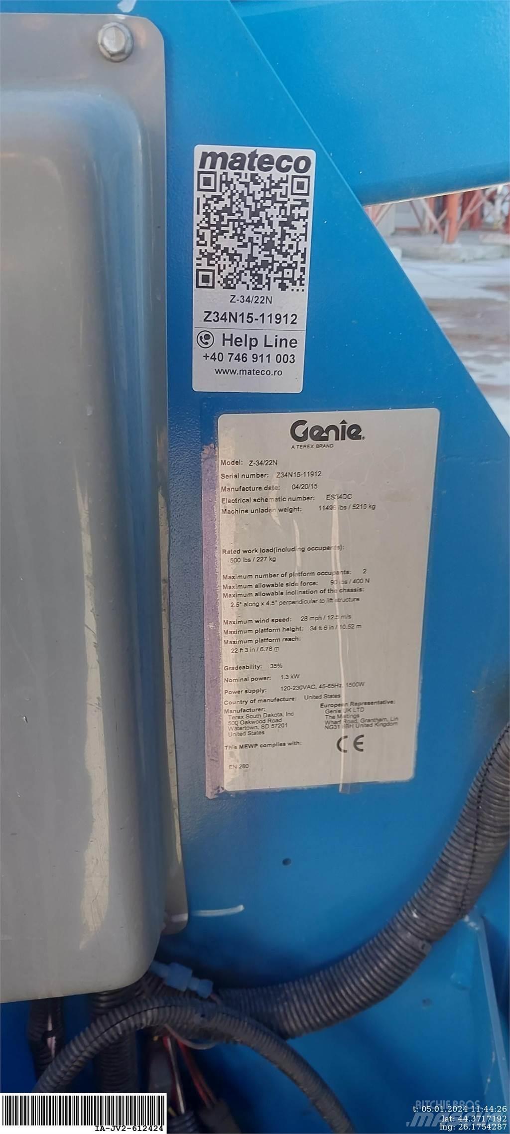 Genie Z-34/22N ブームリフト　屈伸型