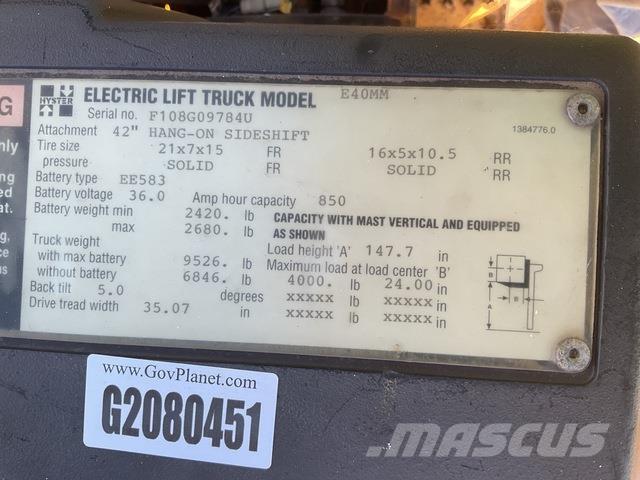 Hyster E40MM バッテリーフォークリフト