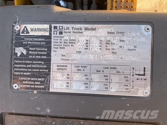 Hyster E65Z-40 バッテリーフォークリフト