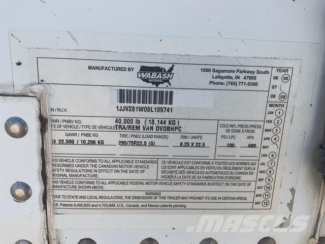 Wabash DVDBHPC ボックスボディートレーラー